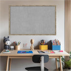 Amanti Art Silver Framed Magnetic Board 22x34 Large Vision Board for use with Magnets, 100% Metal Sheet to Display Items as Office Decor or for Home Organization in mudroom, Kitchen or Kids Room