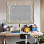 Amanti Art Silver Framed Magnetic Board 25x31 Medium Vision Board for use with Magnets, 100% Metal Sheet to Display Items as Office Decor or for Home Organization in mudroom, Kitchen or Kids Room