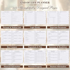 Lanpn End of Life Planner Death Organizer with Tabs, Final Wishes & Financial Estate Planning Journal, When I Die Journal for Senior, Before Death Life and Care Plan Book, Leather Hardcover