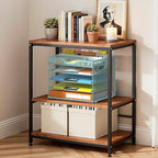 Docnest 5 Tier Letter Tray with Hanging File Organizer-Mesh Desk Organizer-Desktop Storage Box Built in Pen Holder and Handles, File Folder Holder for Mail Documents Office Supplies-Blue