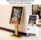 lesolar Display Menu Stand, 21x29 Inch Heavy Duty Aluminum Pedestal Sign Holder, Adjustable Floor Standing Sign Holder for Vertical and Horizontal View Display for Malls, Schools, Restaurants