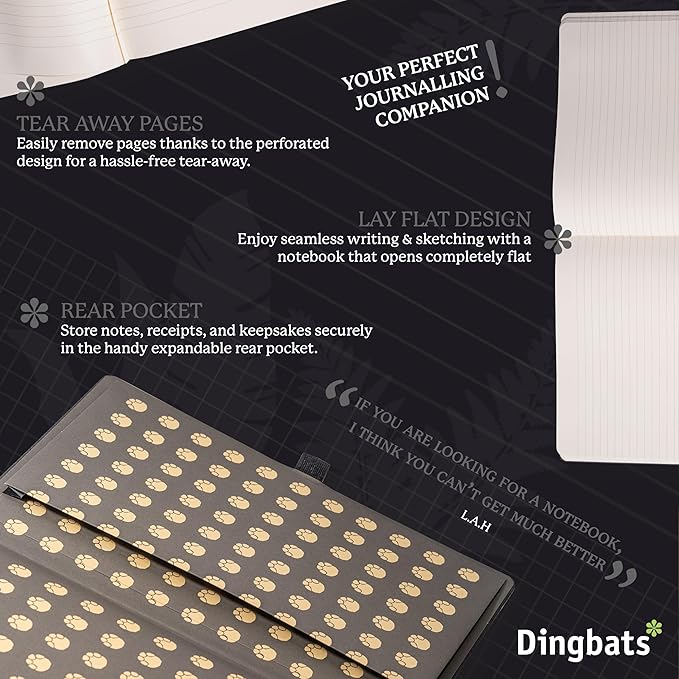 Dingbats* - Wildlife Dotted Extra Large A4 Notebook - PU Leather Hardcover Journal for Work, Writing - Pocket, Elastic Closure, Pen Holder, Bookmark