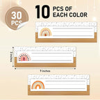Name Tags for Classroom Cubbies, 30 Boho Rainbow Name Plates for Desks, Back to School Self Adhesive Name Tags Sticker for Teachers Elementary - A03