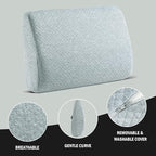 HOMBYS Lumbar Support Pillow for Recliner Chair, Memory Foam Back Support Cushion for Elderly,Extra Large Lumbar Support Pillow,Thick Backrest for Home Reading (Light Grey, 20“x13.5"x5")