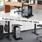 Bfttlity PC Stand Computer Tower Stand 2-Tier Metal CPU Holder with Locking Caster Wheels Suitable for Most PC (S,Black)