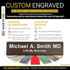 Custom Name Plate for Doors, with Choice of Mounting Holders for Walls, Doors, Cubicles, Hanging and More - Personalized Brown Plastic White Letters - USA Made 2x6 - B25