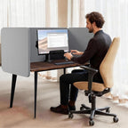 KERRAM Desk Privacy Panel 24 x 60 Inch, Sound Absorbing & Proof Desk Divider for Office, Clamp-on/Screw-on Acoustic Desk Back Panel Partition, Gray