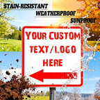 Custom Square Directional Signs - 8 * 8 inches - Corporate logos/warning text, for indoor and outdoor use