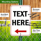 Custom Arrow,Custom Directional Sign, Left Arrow,12x18 Inches, Rust Free .063 Aluminum, Fade Resistant, Made in USA by My Sign Center