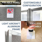 Versare Hush Panel Cubicle Kit | Workstation Partition Walls | Sound Dampening Cubicle Walls | Partitions for Desks