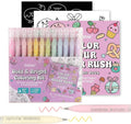 Grabie 12Colors Acrylic Gel Pens&Coloring Book, Medium Point Colored Gel Pens, Acrylic Gel Ink Pen Assorted Colored for Drawing, Note Taking, Bold&Bright Coloring Kit, Set of 12 (Sugar Rush Colors)
