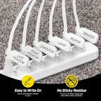 Wrap-It Storage Cable Labels - Medium, White (30-Pack) Write On Cord Labels, Wire Tags for Cable Management and Organizer for Electronics, Computers and More