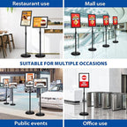 VAIIGO Adjustable Sign Holder Stand - 2Pack 11x17 Inch Pedestal Poster Sign Stand, Heavy Duty Floor Standing Sign Stand Aluminum Snap Open Frame for Church Business Store Sign Holder Stands (Black)