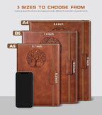 Biuwory Lined Journal Notebook for Women Men,256 Pages A4 Large Hardcover Leather Journals for Writing,Travel,Business,Work,School,College Ruled Notebooks for Note Taking, Diary Notepad 8.6"×11"