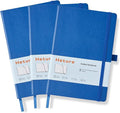 Heture Hardcover Notebooks, A5 Dotted Journal Notebook for Writing 160 Pages, 8.2 x 5.5 inch, Classic Dotted Notebooks for College/Work/Travel(Blue 3 Pack)