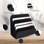 BankSupplies STEELMASTER 6 Slot File & Desk Organizer - Paper Organizer - Black Powder Coat Finish - Scratch & Chip-Resistant - Forms, Applications, Deposit Slips & Checks