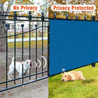 iCover 5x12ft Fence Privacy Screen, Heavy Duty Fencing Panels Screens, Outdoor Shade Cloth Mesh Barrier, Reinforced Bindings and Brass Grommets, Cable Zip Ties Included, Blue