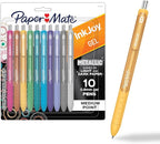 Paper Mate InkJoy Gel Pens, Metallic, Retractable, Medium Point (0.8mm), Glittery Assorted Colors, 10 Count - Perfect for Writing, Doodling, Bullet Journaling, Glitter, Sparkle, Writing Fun