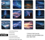 2026 Wall Calendar,Milky Way Monthly Wall Calendar, 12" x 24" Open,Family Planner Calendar Organizer with Milky Way Images