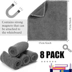 Fanfanwin 8 Pcs Magnetic Microfiber Cleaning Cloth Dry Erasers for White Boards Extra Magnetism Whiteboard Eraser for White Boards Blackboards Classroom Home Reusable Washable(6 x 6 Inch)