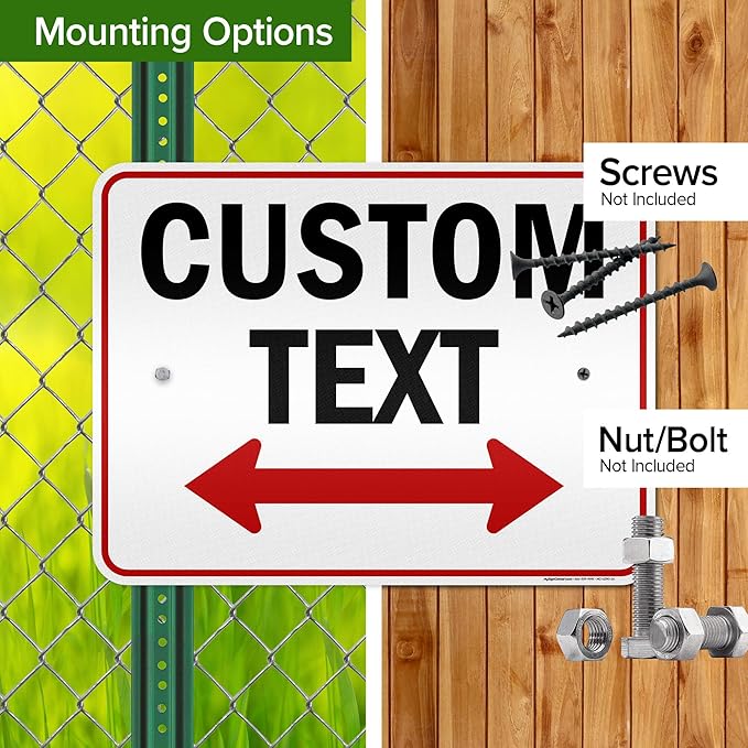Custom Arrow,Custom Directional Sign, Two Way Arrow,18x24 Inches, 3M EGP Reflective, Rust Free .080 Aluminum, Fade Resistant, Made in USA by My Sign Center