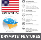 Drymate Premium Luxury Shelf & Drawer Liner, Thick Cushioned Fabric, Non-Adhesive, Absorbent, Waterproof, Slip-Resistant, Liners for Kitchen Cabinets, Cupboards (USA Made)(12”x59”)(24-Pack)(Charcoal)