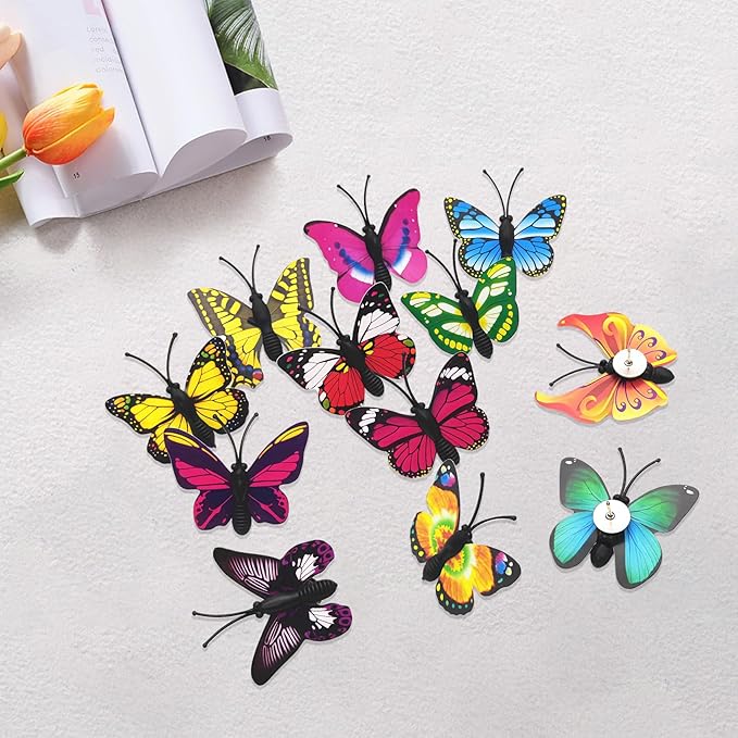 CllyCnny Cute Push Pins - 40Pcs Butterfly Decorative Fun Push Pins Thumb Tacks for Cork Board Wall Bulletin Board Maps Photos Posters Home Office Desk Accessories (Random Pattern with Case)