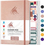 Clever Fox Dated Planner 2026-2027 – Weekly Life Planner Notebook for Time Management – Planner with Habits Tracker & To-Do List (Rose Gold)