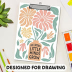APIILVPQ Teacher Clipboard, Boho Floral Clipboards with Low Profile Clip for Office School Use, Teacher's Day Appreciation Gifts Wooden Clip Boards for Writing Reading - C07