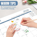 Gannyfer Desk Calendar 2026 with Desktop Mat, Simplified Large 22" x 17" Desktop Pad Calendar, 18 Month Desk Calendar 2026-2027, Use Jan 2026 to Jun 2027, Office Supplies Perfect for Home School and Office - Blue