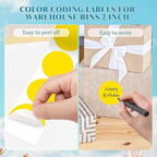 2 Inch Round Color Coding Labels (500 Count) - Yellow Dot Stickers Circle Labels with Dispenser Box for Warehouse, Filing, Industrial, Office Organization