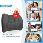 Lofty Aim Memory Foam Lumbar Cushion Provides Lower Back Pain Relief and Comfortable Support for Driving, Chair Support for Car-Office Chair, Wheelchair - Sleek Black