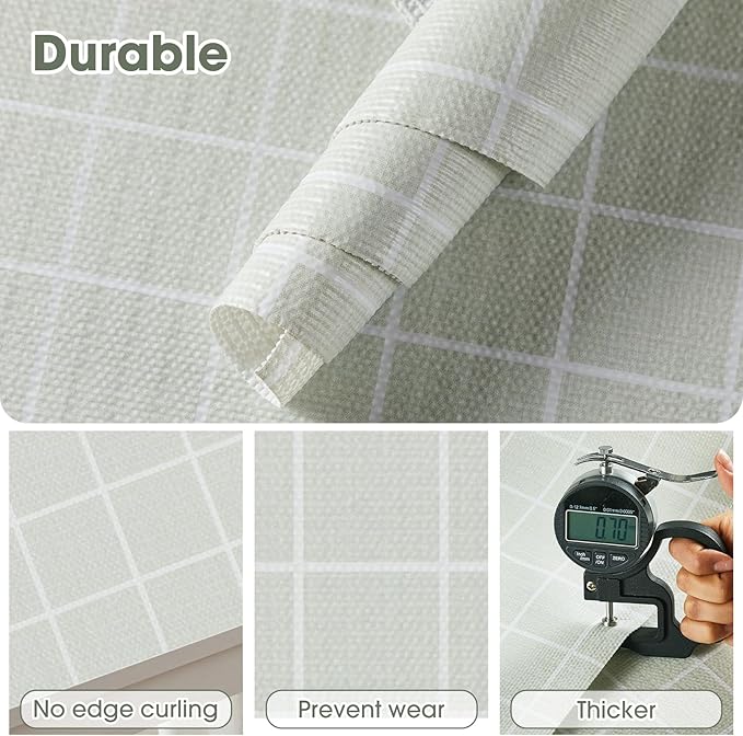 ALIUNI Drawer and Shelf Liner, Non-Slip Kitchen Cabinet Liners Non-Adhesive Thick Strong Grip Waterproof Washable Mats Protect Dresser Shelves Cupboard Bathroom Cabinets, Light Green, 24 in X 20 FT