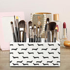 QZQE Black Dachshund Pen Pencil Holder Organizer for Desk, Weiner Dog Gifts Wooden Box Signs Decorations for Home Office Desk Tabletop, Dachshund Lovers Gifts for Women Men