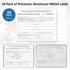 30-Pack Annual Vehicle Inspection Report Form, 3-Ply Carbonless Form and Hardboard, Includes 30-Pk 2-Ply FMCSA Vinyl Adhesive Label for Annual Inspections, DOT Compliant