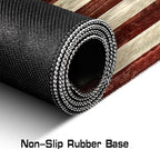 American Flag Wood Grain Computer Keyboard Pad, Cute Ladies' Office and Study Exclusive Full Table Extended Mouse Pad 35.4 x 15.7 Inches