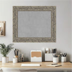 Amanti Art Silver Framed Magnetic Board 21x25 Small Vision Board for use with Magnets, 100% Metal Sheet to Display Items as Office Decor or for Home Organization in mudroom, Kitchen or Kids Room