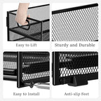 Subekyu 2-Pack 6-Tier Paper Tray Organizer for Desk - Black Mesh File Folder Sorter with Handles, Desk Letter Holder for Office, Home, School Supplies Storage & Organization