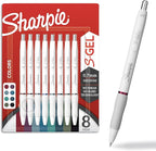 Sharpie S-Gel Pens Fashion Barrel Gel Pens Pearl White Body Medium (0.7mm) Point Bold Ink Colors 8 Count
