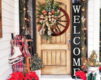 Tall Outdoor Welcome Sign for Front Door, 6ft Black ,Rustic Tall Welcome Sign for Front porch decor, Farmhouse Welcome Porch Sign Wood Vertical Decor, Fall porch decor for The Home