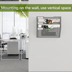 EasyPAG Hanging Wall File Organizer, 3 Pocket Wall Mounted Mail Organizer, Vertical Document Folder Holder with Nametag Label, Space Saving Paper Storage Magazine Rack for Office Home School, Silver