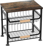 NiuYichee 3-layer Kitchen Fruit Storage Basket Snack Rack, Countertop & Desktop Pull-out Metal Basket with Handle, Organizers