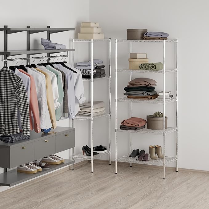 Regal Altair 21" Deep x 30" Wide x 74" Height Wire Shelving Kit | 5-Tier | NSF Commercial Storage Rack Unit