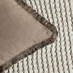 Foindtower Set of 2 Decorative Linen Fringe Lumbar Throw Pillow Covers Boho Farmhouse Cushion Cover with Tassels Soft Accent Pillowcase for Couch Sofa Bed Living Room Home Decor,12×20 Inch,Light Brown
