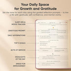 Gratitude & Self-Care Journal - Guided Mindfulness & Mental Health Journal All-in-One with Prompts for Self Discovery - Daily Journal for Men & Women by PRODUCTIVITY STORE (A5, Pink)