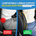 Lofty Aim Memory Foam Lumbar Cushion Provides Lower Back Pain Relief and Comfortable Support for Driving, Chair Support for Car-Office Chair, Wheelchair - Sleek Black