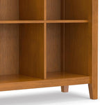SIMPLIHOME Artisan Bookcase - 57 inch Tall 12-Cube Solid Wood Cube Organizer in Honey Brown, Transitional Storage Bookcase for Living Room, Study Room or Office with Fixed Shelves and Tapered Legs