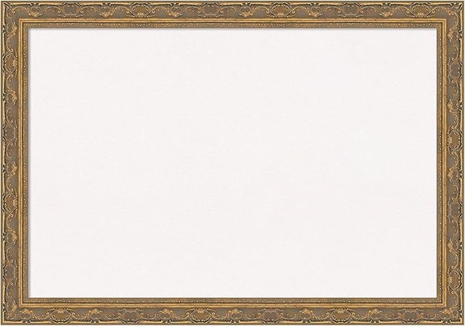 Amanti Art White Cork Board for Wall, 28x40 Vision Board with Gold Frame, Large Corkboard Office Decor for Home Organization, Traditional Corkboard Pinboard to Display Items for Home Organization
