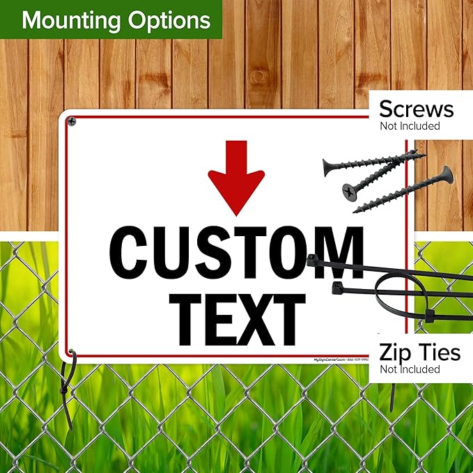 Custom Arrow Directional Sign, Down Arrow, 10x14 Inches, Rust Free .040 Aluminum, Fade Resistant, Made in USA by My Sign Center