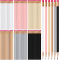 TecUnite 120 Pcs #2 HB Pencils with Eraser No 2 Unsharpened Wooden Hexagonal Pencils for Adults Gifts for School Exam art Learning Office Sketching(Morandi Boho Colors)